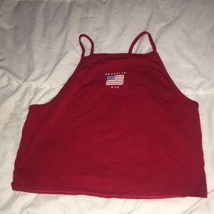 Brooklyn NYC Red Cropped Halter Top